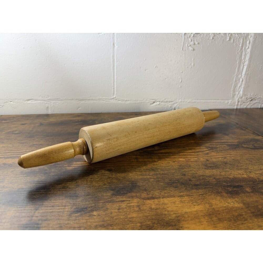 Vintage Foley Wooden Rolling Pin Maple Hardwood Ball Bearing 18” Baking